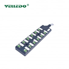 Распределительная коробка VELLEDQ M12-A3-12K4P-10.0PUR/GY